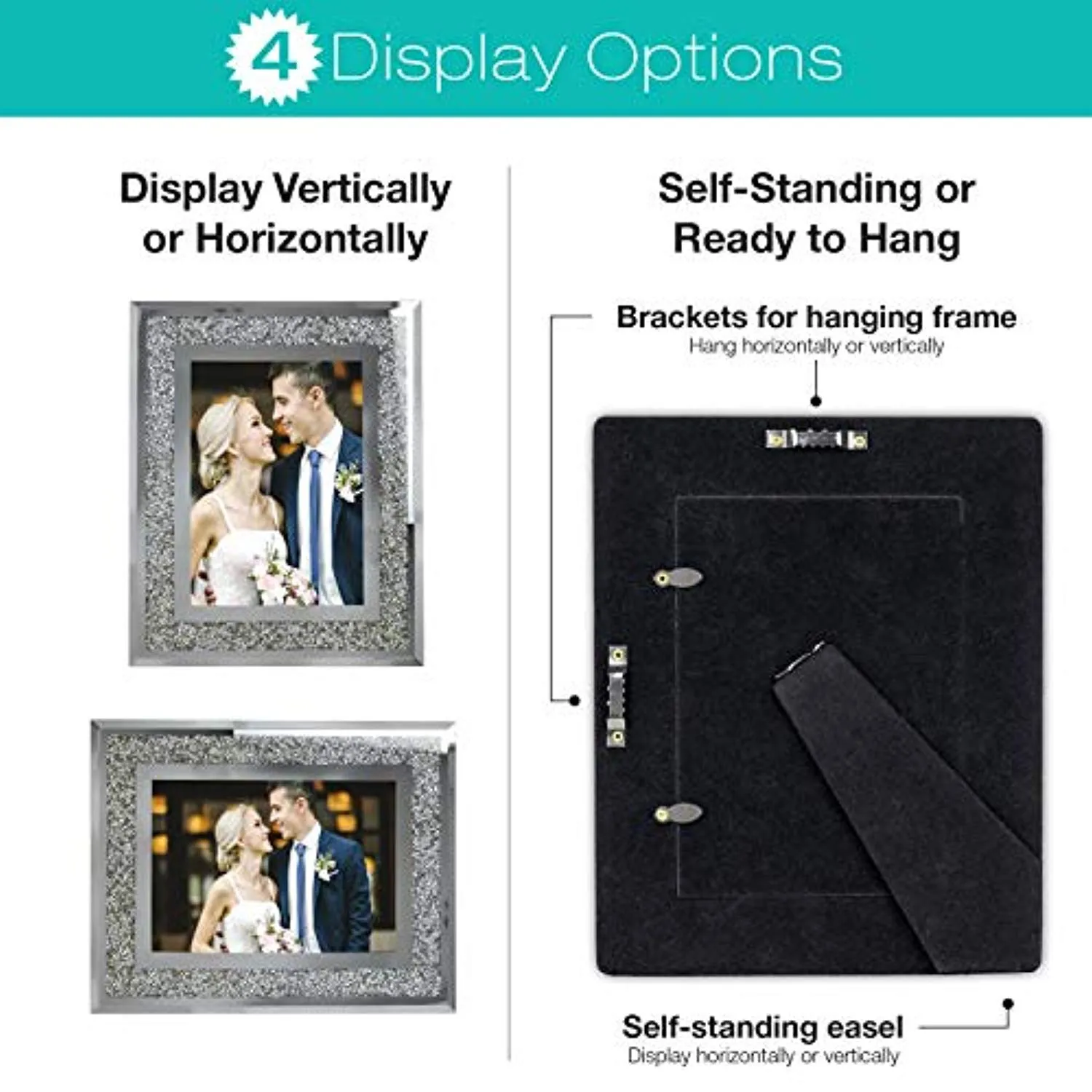 Glass Mirror with Sparkling Crystal Boarder