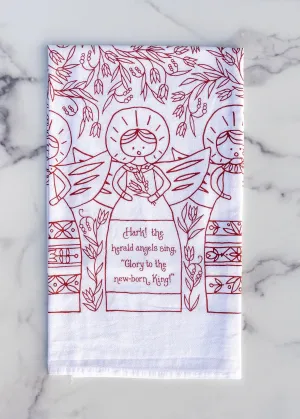 Hark! The Herald Angels Sing Christmas Hymn Tea Towel