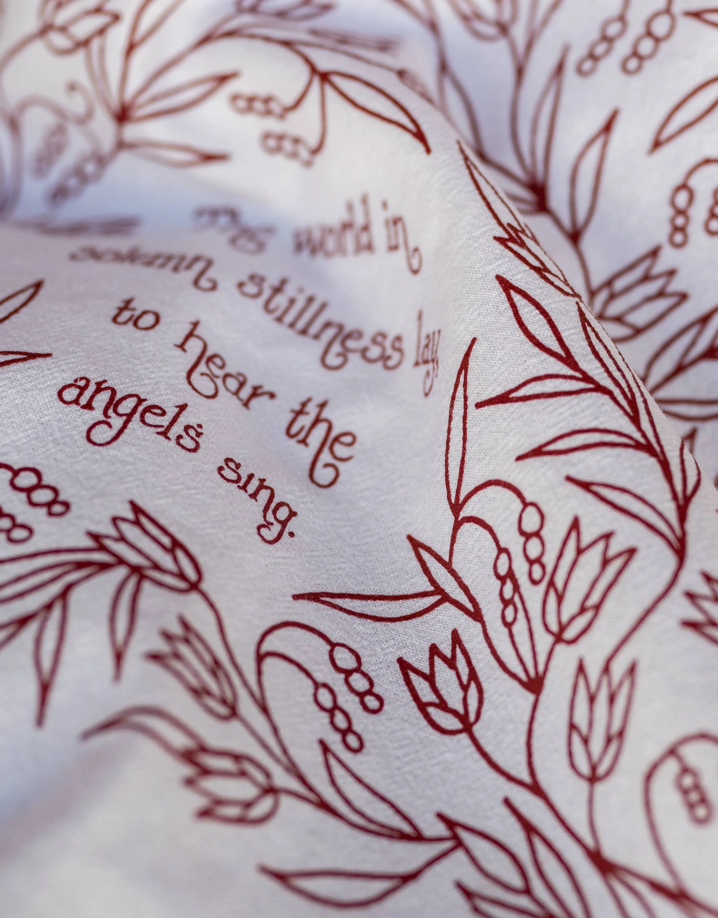 Hark! The Herald Angels Sing Christmas Hymn Tea Towel