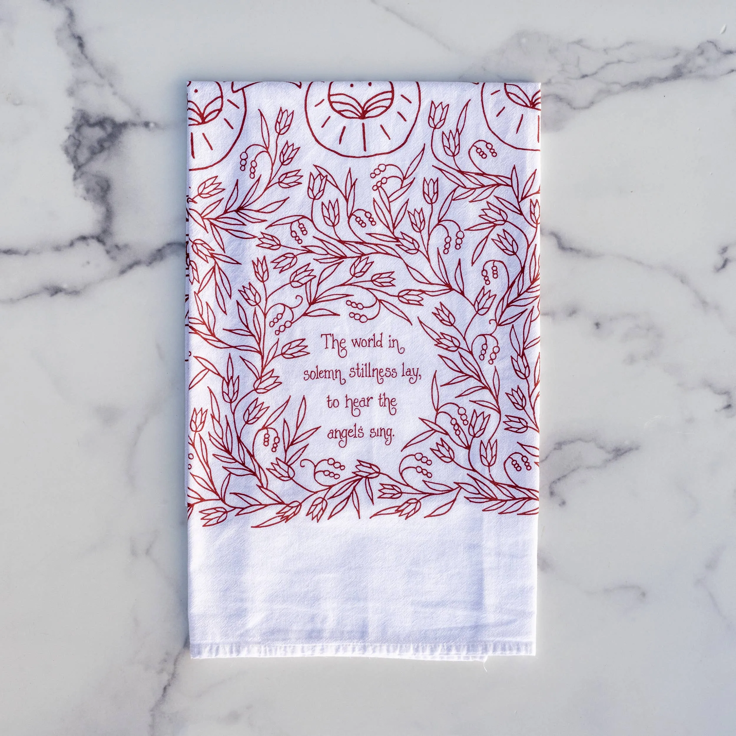 Hark! The Herald Angels Sing Christmas Hymn Tea Towel