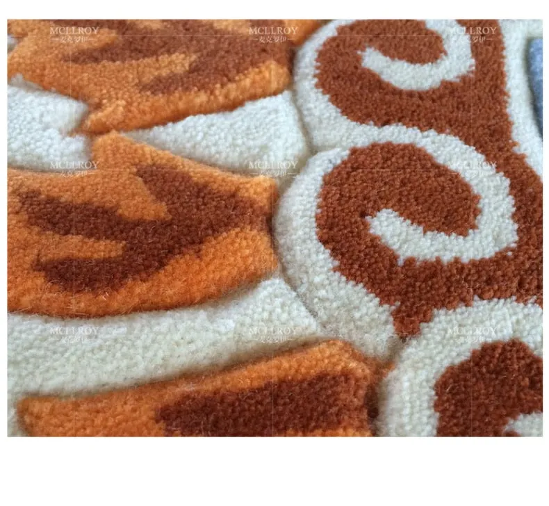 Imported Wool Living Room Hand Carved Thick Floor Mat  Rugs