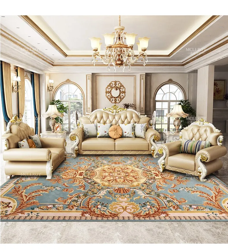 Imported Wool Living Room Hand Carved Thick Floor Mat  Rugs