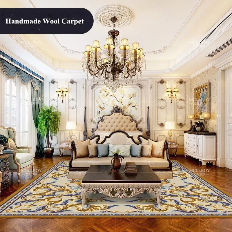 Imported Wool Living Room Hand Carved Thick Floor Mat  Rugs