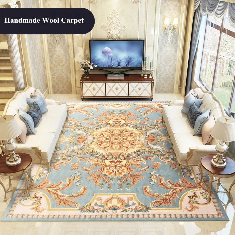 Imported Wool Living Room Hand Carved Thick Floor Mat  Rugs