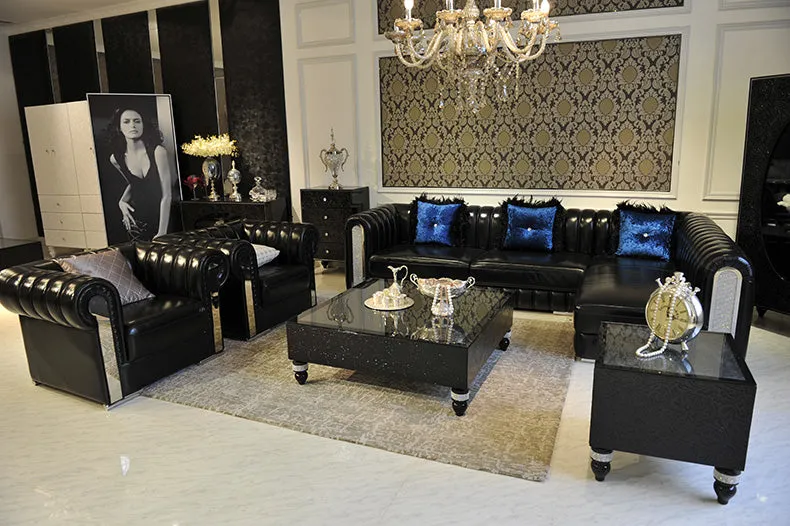 Leather Sofa Post-Modern SECTIONAL Combination Sofa Set