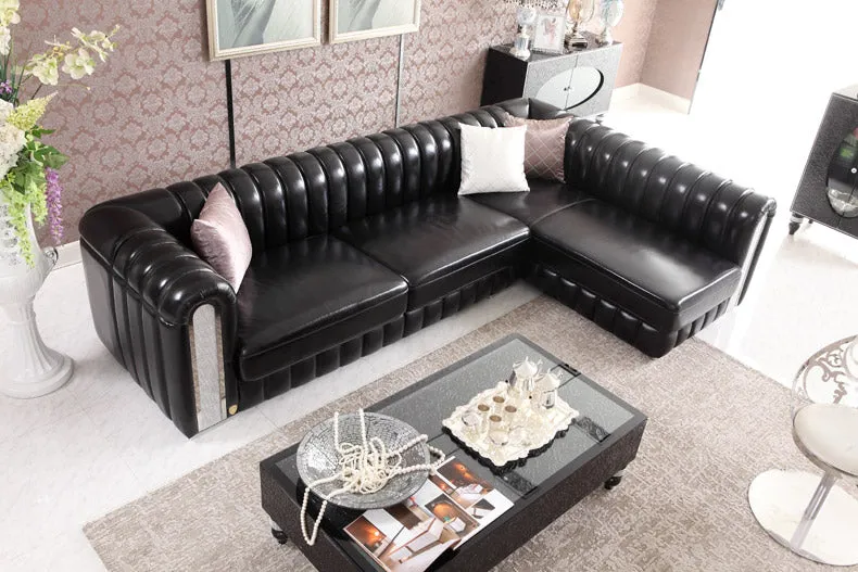 Leather Sofa Post-Modern SECTIONAL Combination Sofa Set