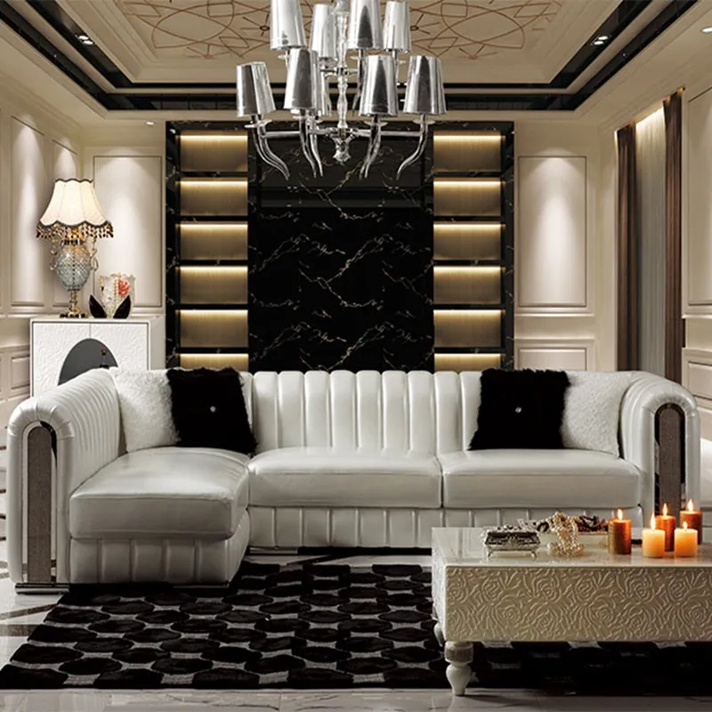Leather Sofa Post-Modern SECTIONAL Combination Sofa Set