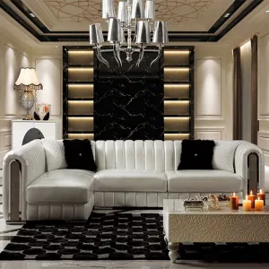 Leather Sofa Post-Modern SECTIONAL Combination Sofa Set