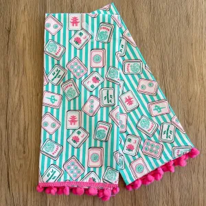 Mahjong Stripe Pom-Pom Kitchen Towel Set