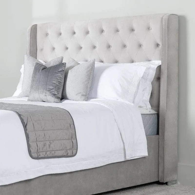 Mayfair King Size Fabric Bedframe - Silver