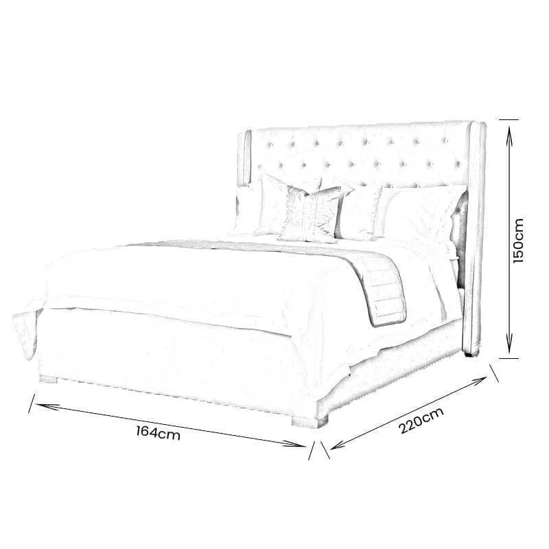 Mayfair King Size Fabric Bedframe - Silver