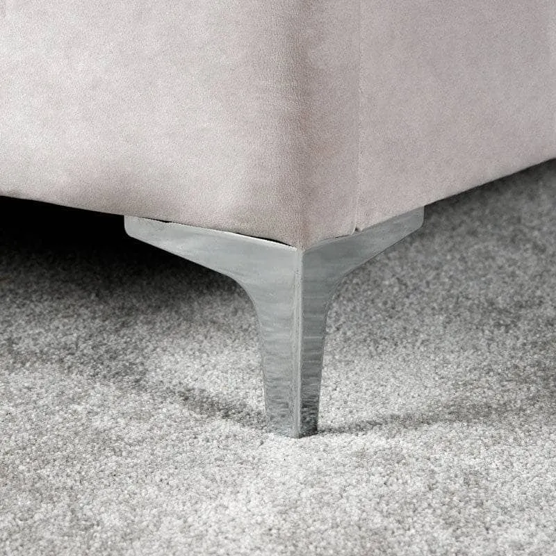 Panther Silver Fabric King Size Bed Frame