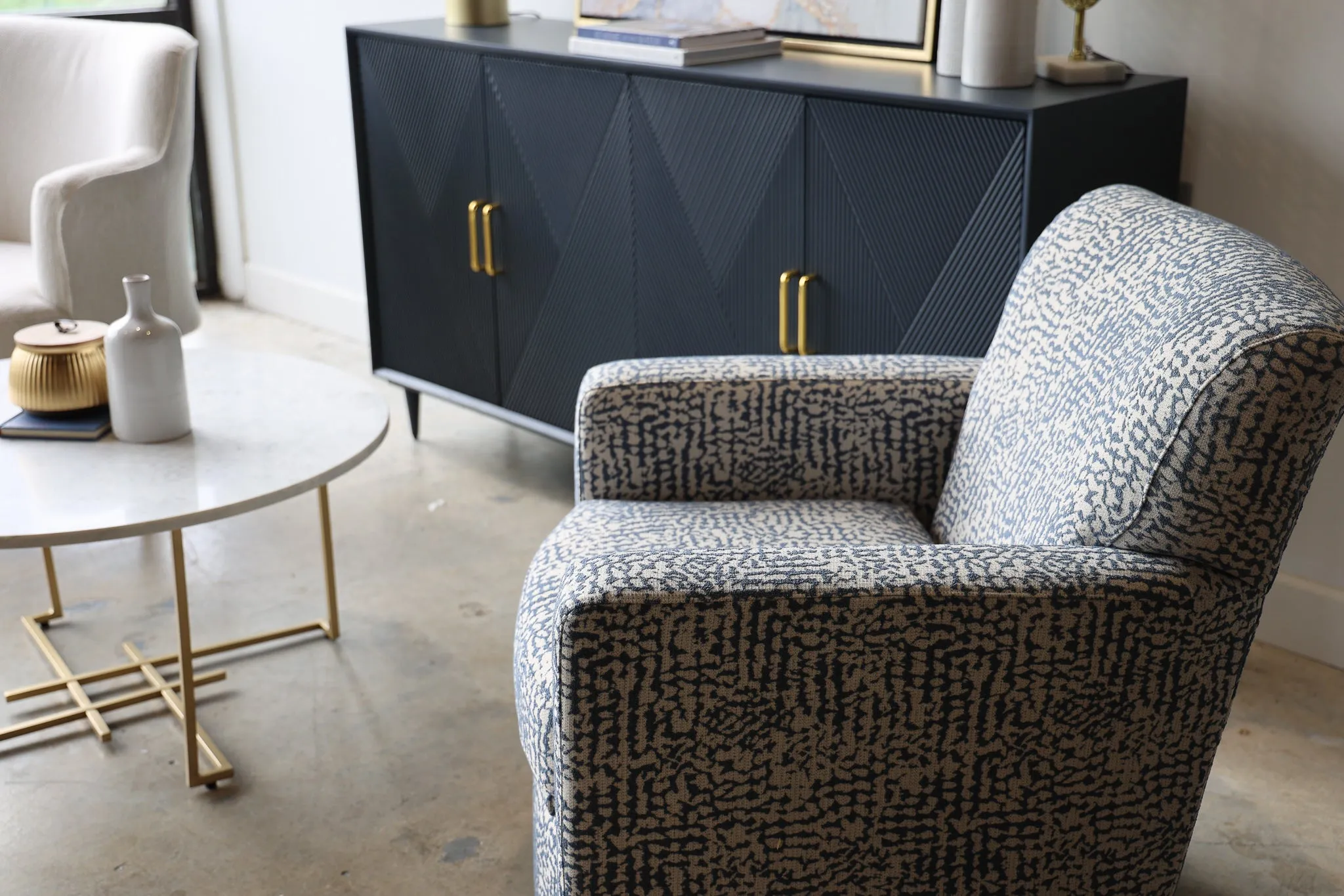 Phoebe Blue Wood Credenza