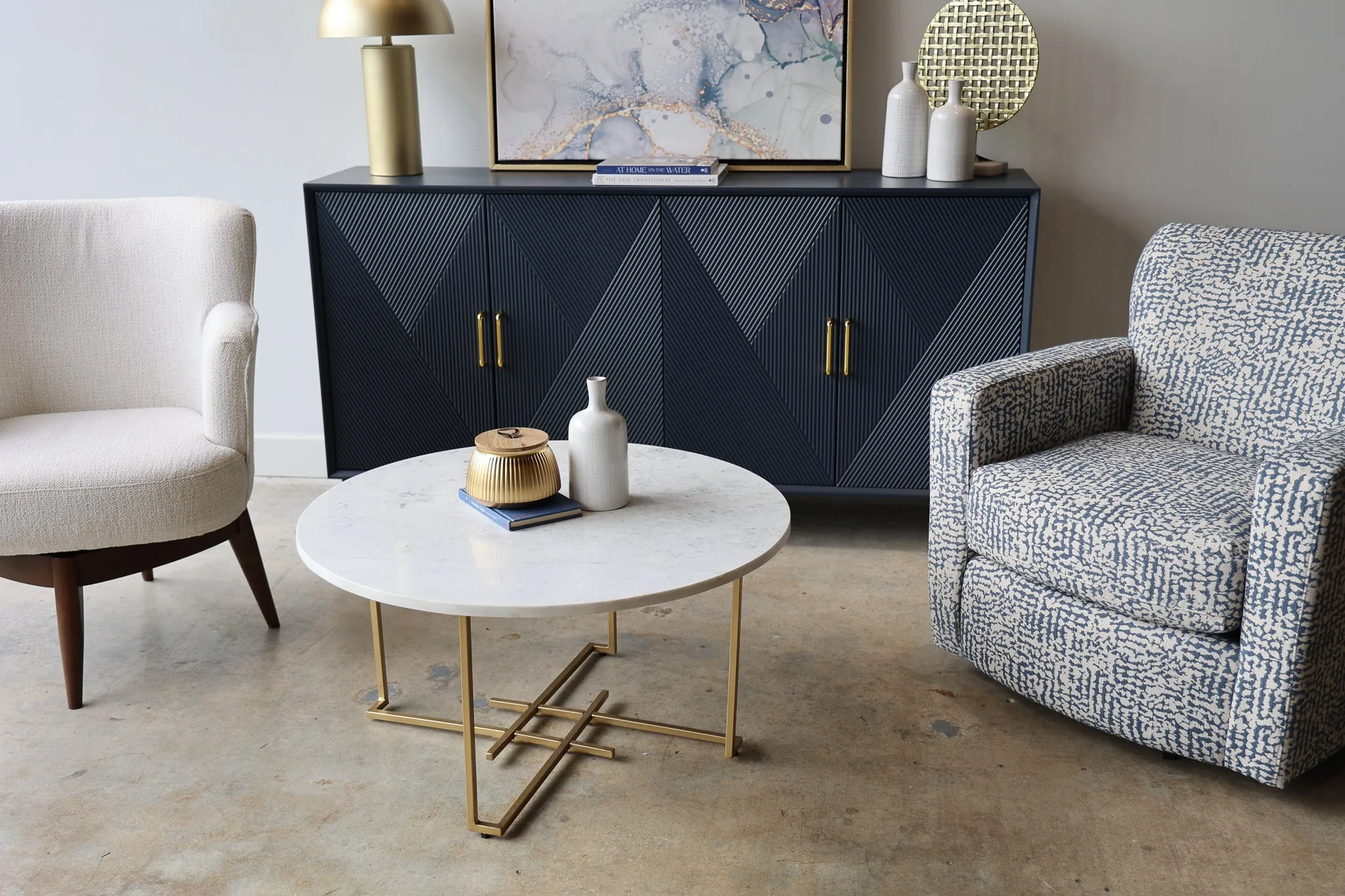 Phoebe Blue Wood Credenza