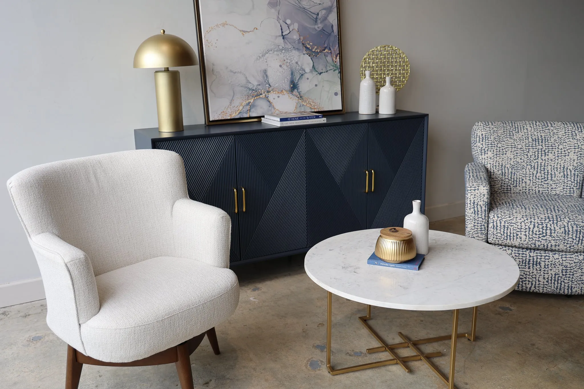 Phoebe Blue Wood Credenza