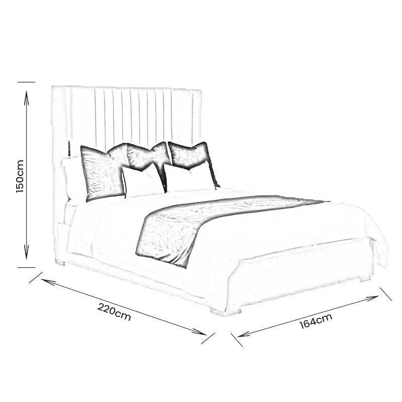 Poppy King Size Ottoman Bed - Silver