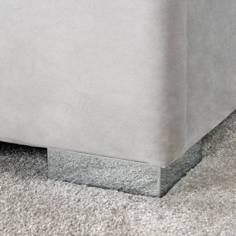 Poppy King Size Ottoman Bed - Silver