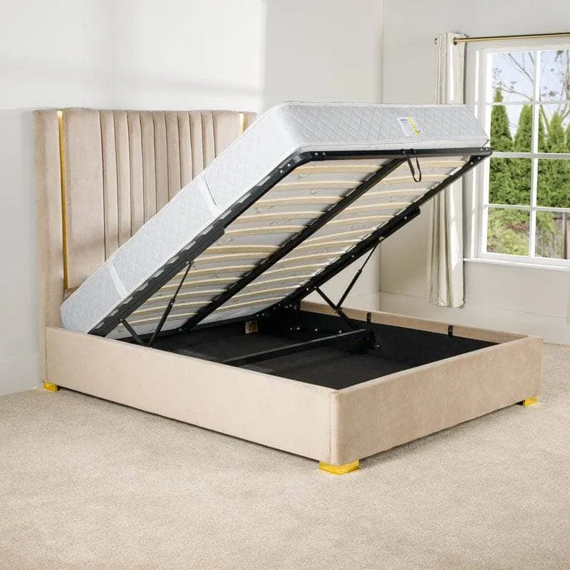 Poppy King Size ottoman Bed - Taupe