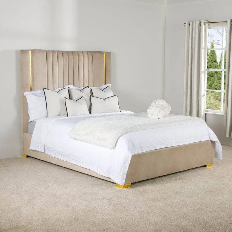 Poppy King Size ottoman Bed - Taupe