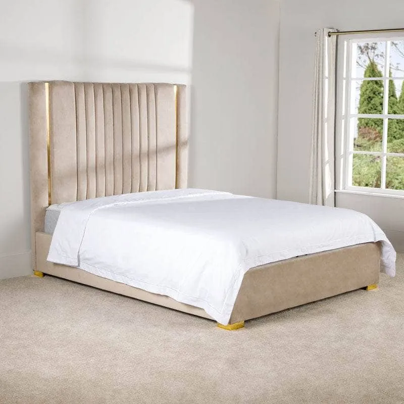 Poppy King Size ottoman Bed - Taupe