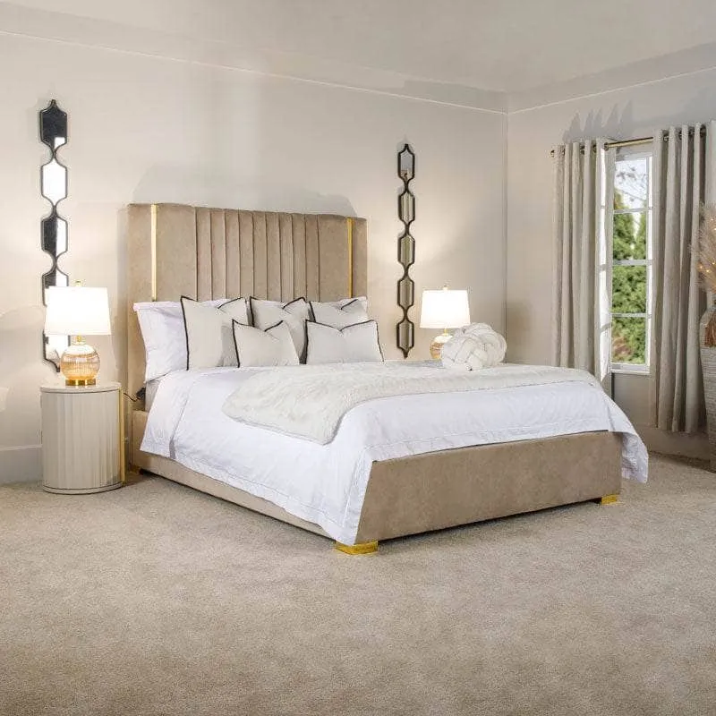 Poppy King Size ottoman Bed - Taupe
