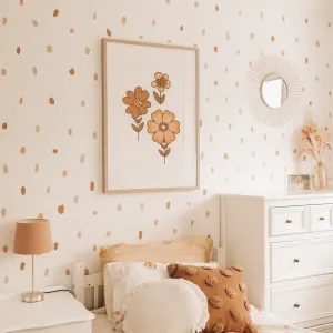 Print - Retro Flowers - Orange