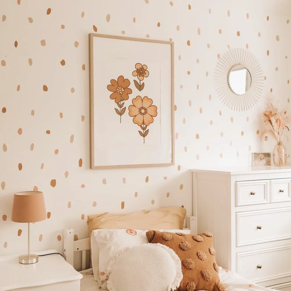 Print - Retro Flowers - Orange