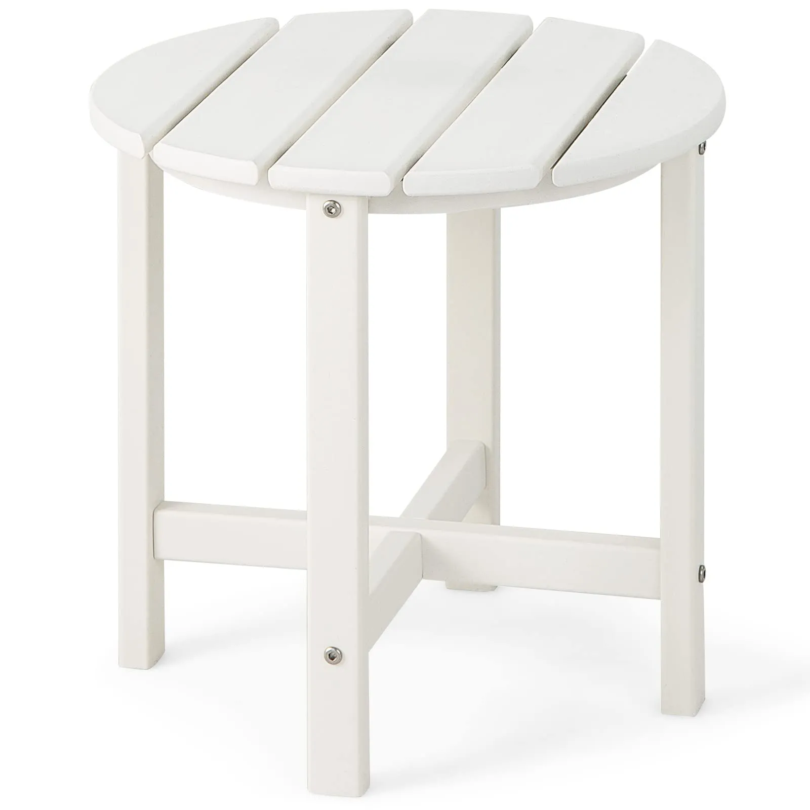 Tangkula Round Outdoor Side Table, 18 Inch Weather Resistant HDPE Adirondack Table